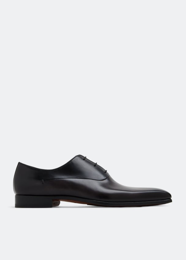 Оксфорды MAGNANNI Leather lace-up shoes, черный мужские парусиновые туфли с низким вырезом на шнуровке и автомобильным швом черный