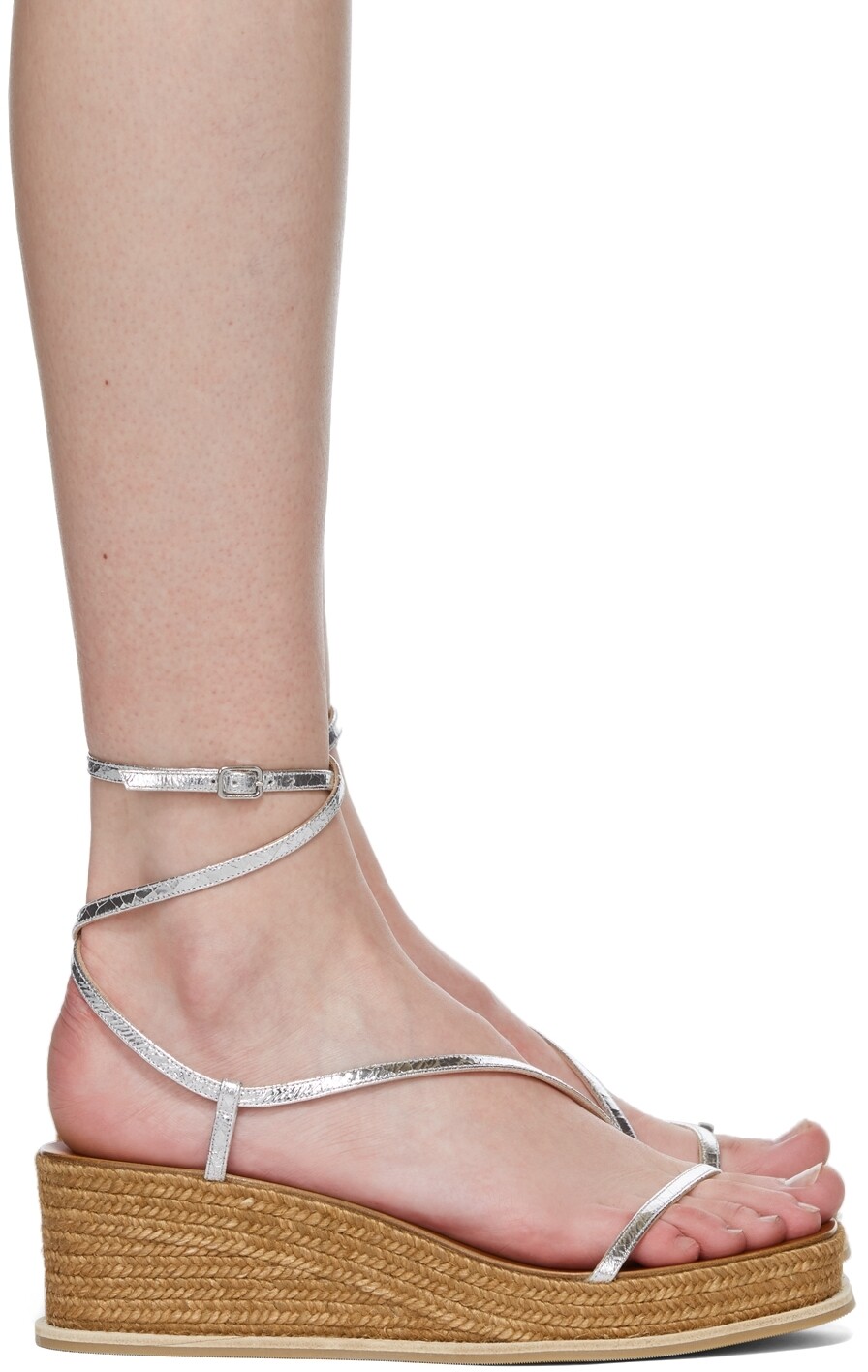 

Серебристо-коричневые босоножки на каблуке Drive 60 Jimmy Choo