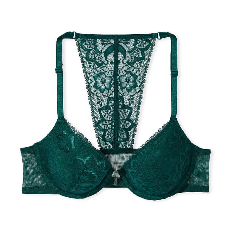

Бюстгальтер на косточках Victoria's Secret Sexy Tee Lightly Lined Racerback Demi, темно-зеленый
