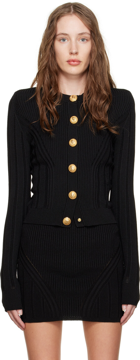 

Черный кардиган на пуговицах Balmain