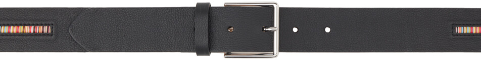 

Черный ремень в фирменную полоску Paul Smith