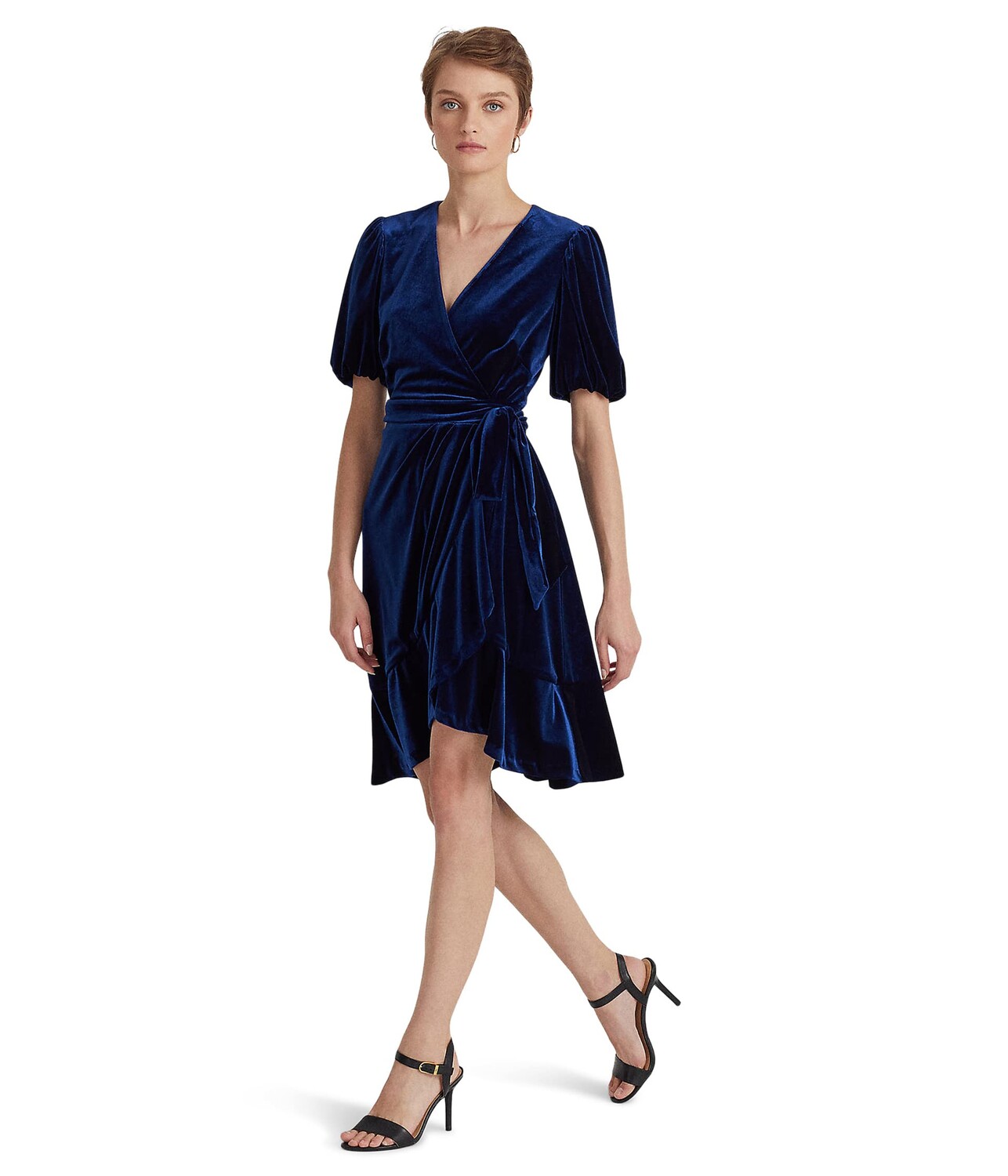 

Платье LAUREN Ralph Lauren, Belted Velvet Puff-Sleeve Dress