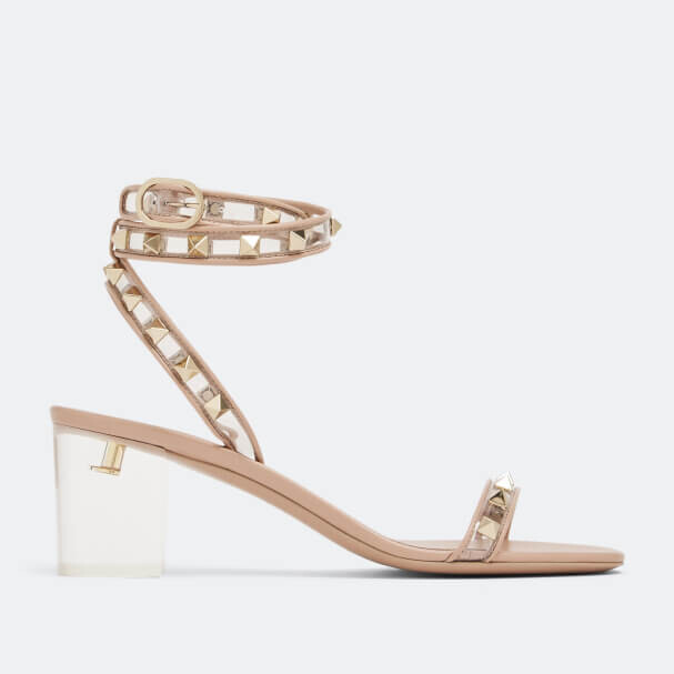 

Босоножки на каблуке Valentino Garavani Rockstud, розовый