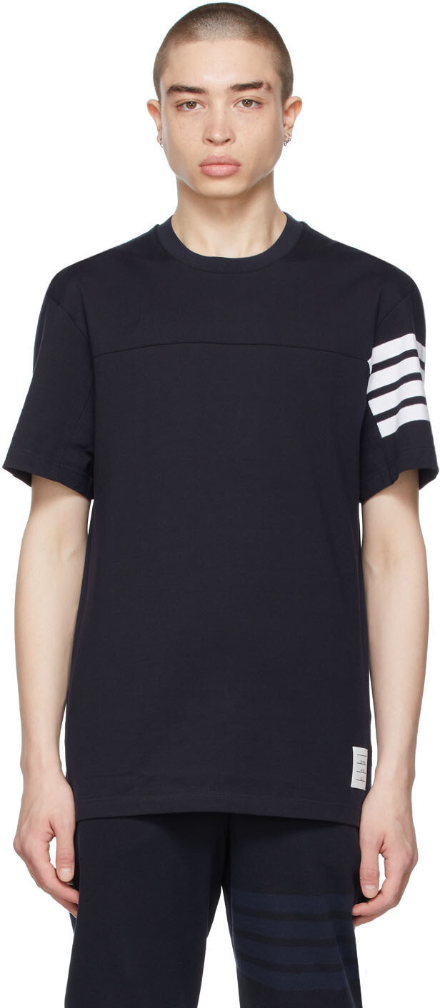 

Футболка Navy Engineered с 4 полосами Thom Browne