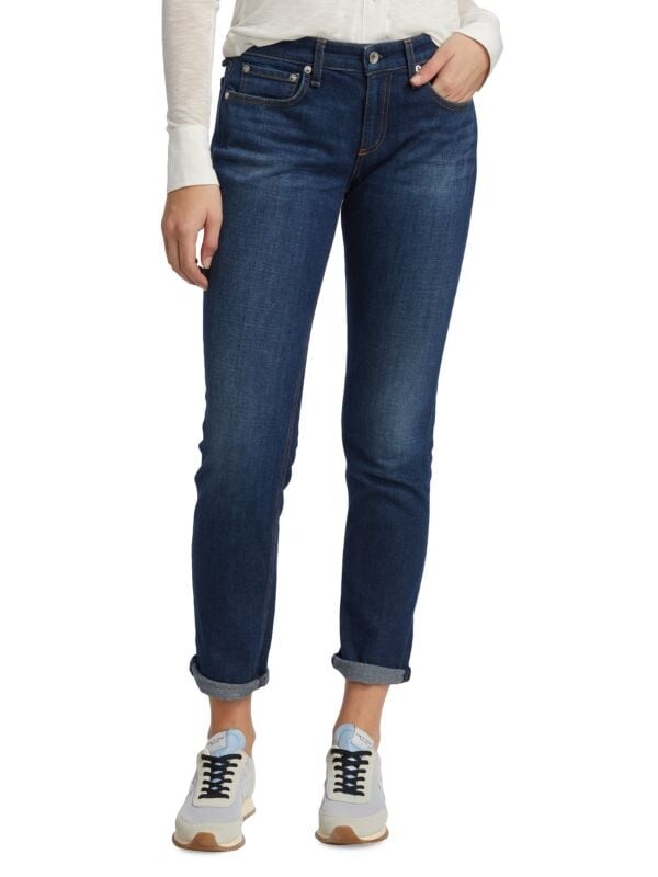 

Узкие джинсы-бойфренды dre с низкой посадкой rag & bone Blue