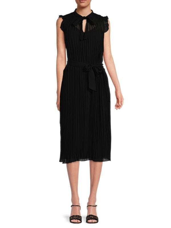 

Платье Dkny плиссированное однотонное миди, черный