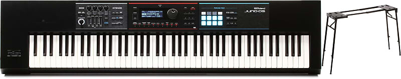 

Roland JUNO-DS88 88-клавишный синтезатор в комплекте со сценическими стойками KS7150 Платформенная стойка для клавиатуры Roland + On-Stage JUNO-DS88=1 KS7150=1