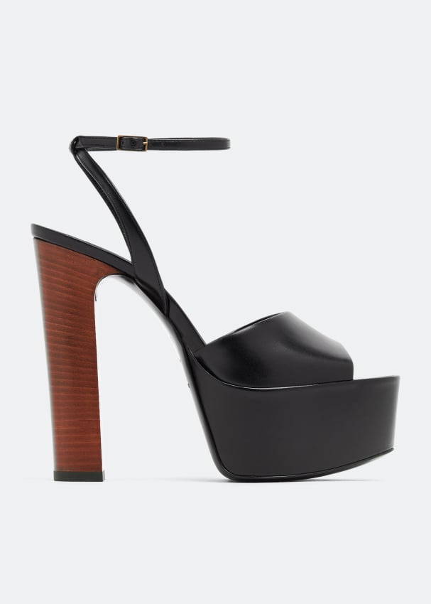 цена Сандалии SAINT LAURENT Jodie platform sandals, черный