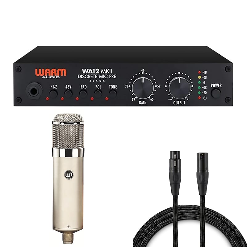 Конденсаторный микрофон Warm Audio WARM-WA12-MKII-BLK-2 микрофонный предусилитель warm audio wa12 500 mkii red black