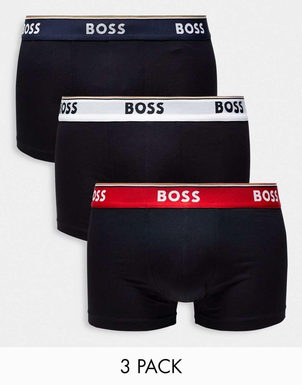 

Комплект из трех плавок черного цвета с контрастными поясами BOSS Bodywear Power