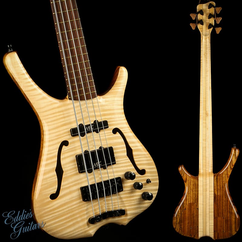 Басс гитара Warwick Custom Shop Masterbuilt Infinity Flamed Maple 5 String - Natural Transparent High Polish