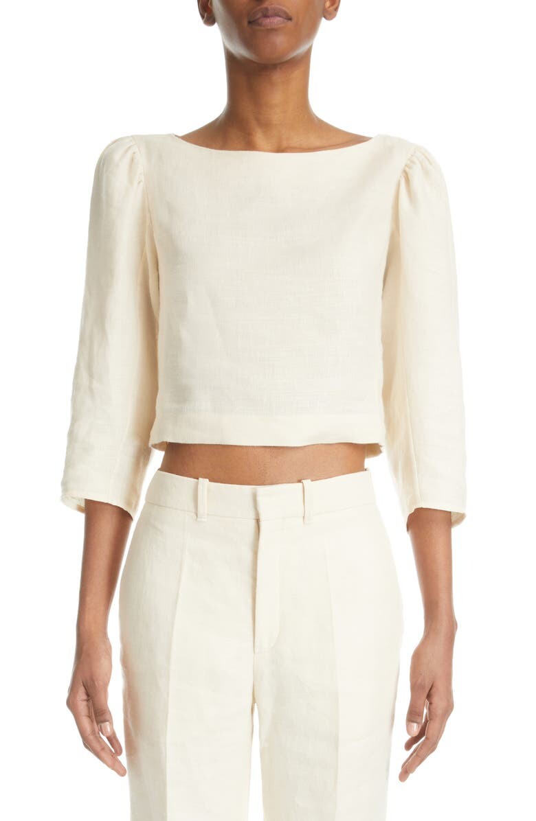 

Вертикальный льняной укороченный топ CHLOÉ