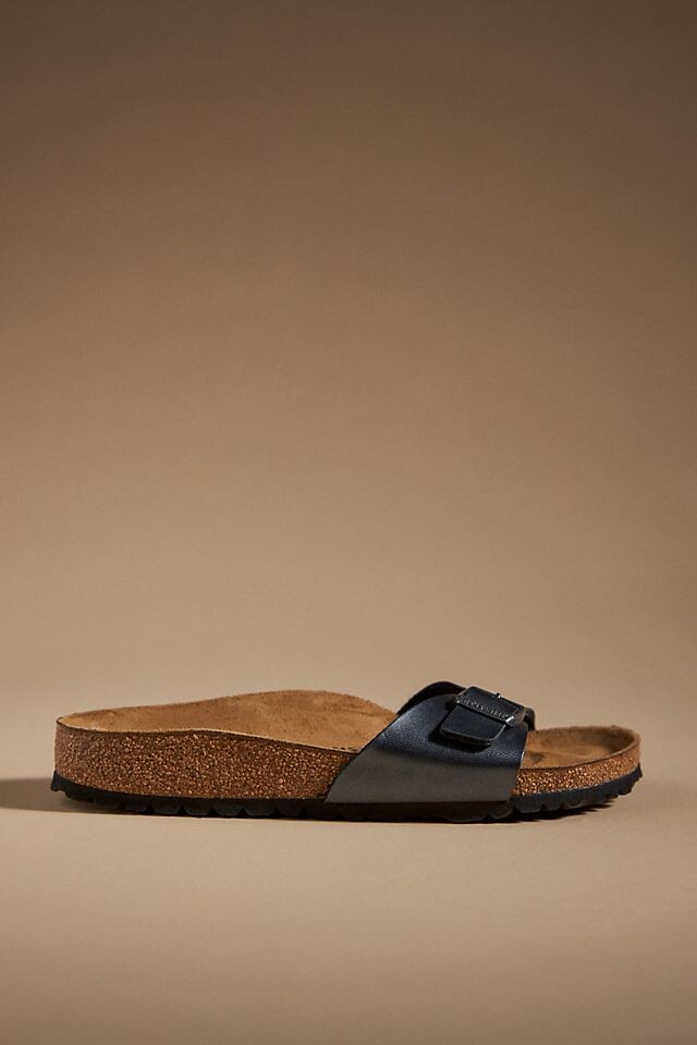 

Сандали Birkenstock Madrid с эффектом металлик, черный
