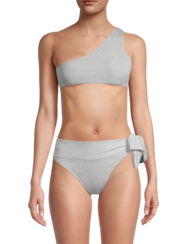 

Асимметричный лиф бикини tasha с эффектом металлик Ramy Brook Silver, Коричневый