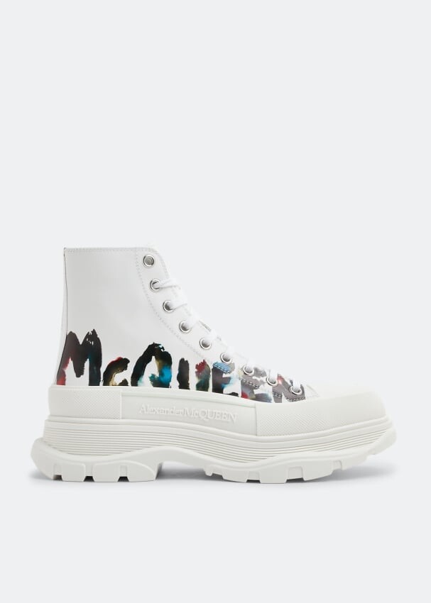 

Ботинки ALEXANDER MCQUEEN Tread leather boots, белый