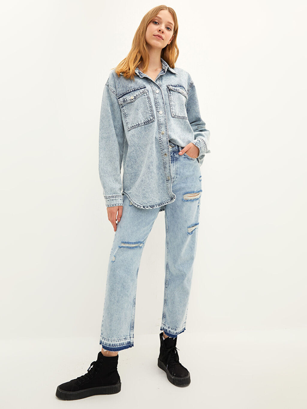 

Женские джинсы Rodeo прямого кроя с высокой талией и карманами LCW Jeans