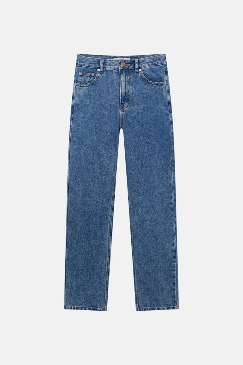 

Джинсы Pull&Bear Basic Mom, голубая вода