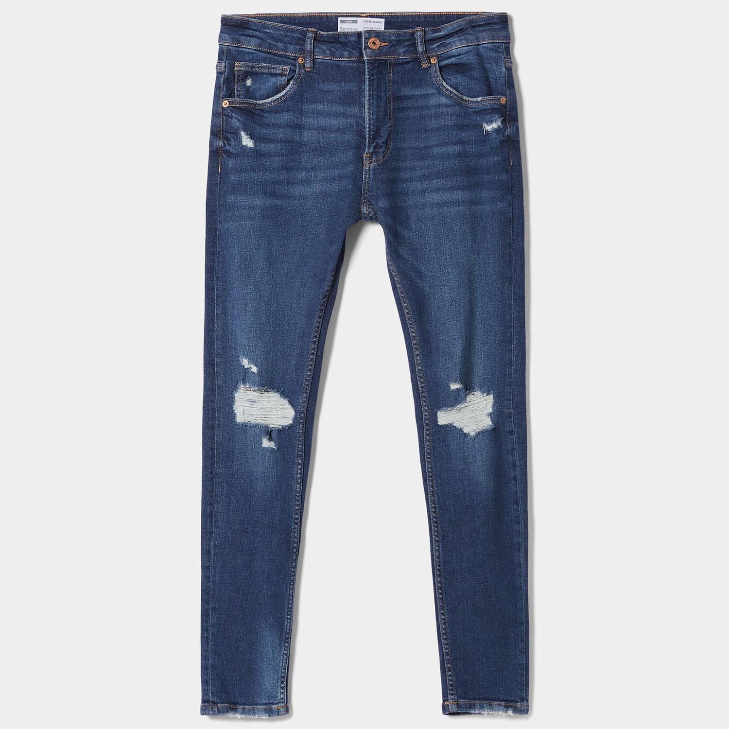 

Джинсы Bershka Super Skinny Ripped, синий