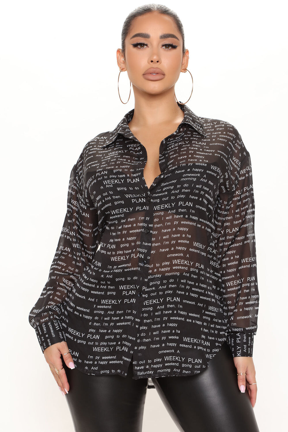 

Рубашка Fashion Nova B17506, черный