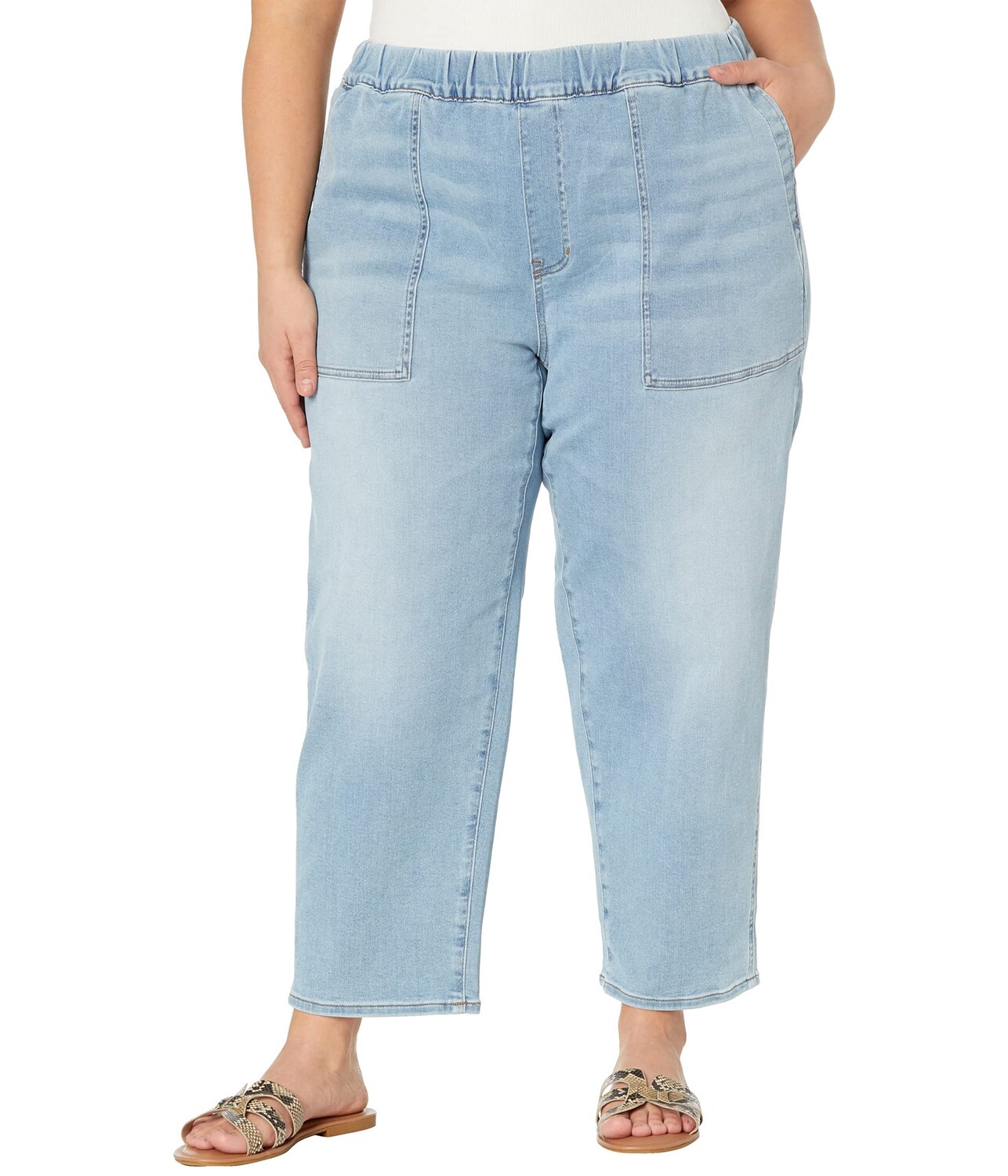 

Джинсы Madewell, Plus Pull-On Relaxed Jeans in Bellview Wash