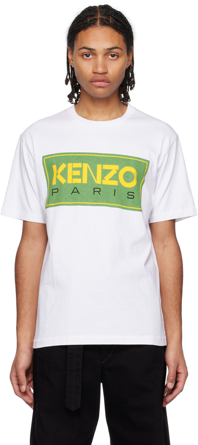 

Белая футболка с принтом Kenzo Paris