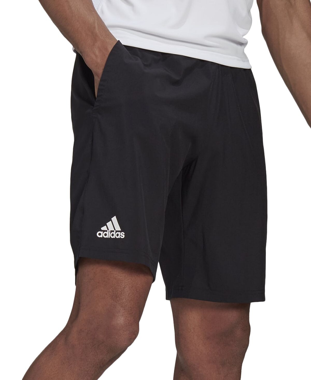 

Мужские клубные теннисные шорты из стрейч-ткани adidas, черно-белый