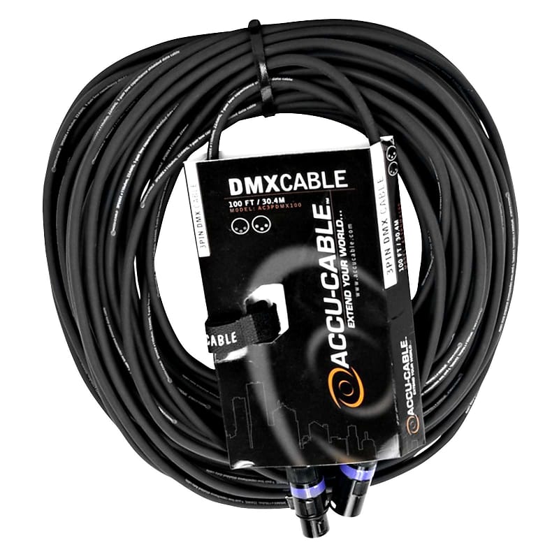Американский DJ AC3PDMX100 100-футовый 3-контактный DMX-кабель American DJ American DJ AC3PDMX100 100FT 3-Pin DMX Cable