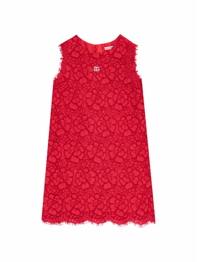 

Гипюровое платье с логотипом Dolce&Gabbana