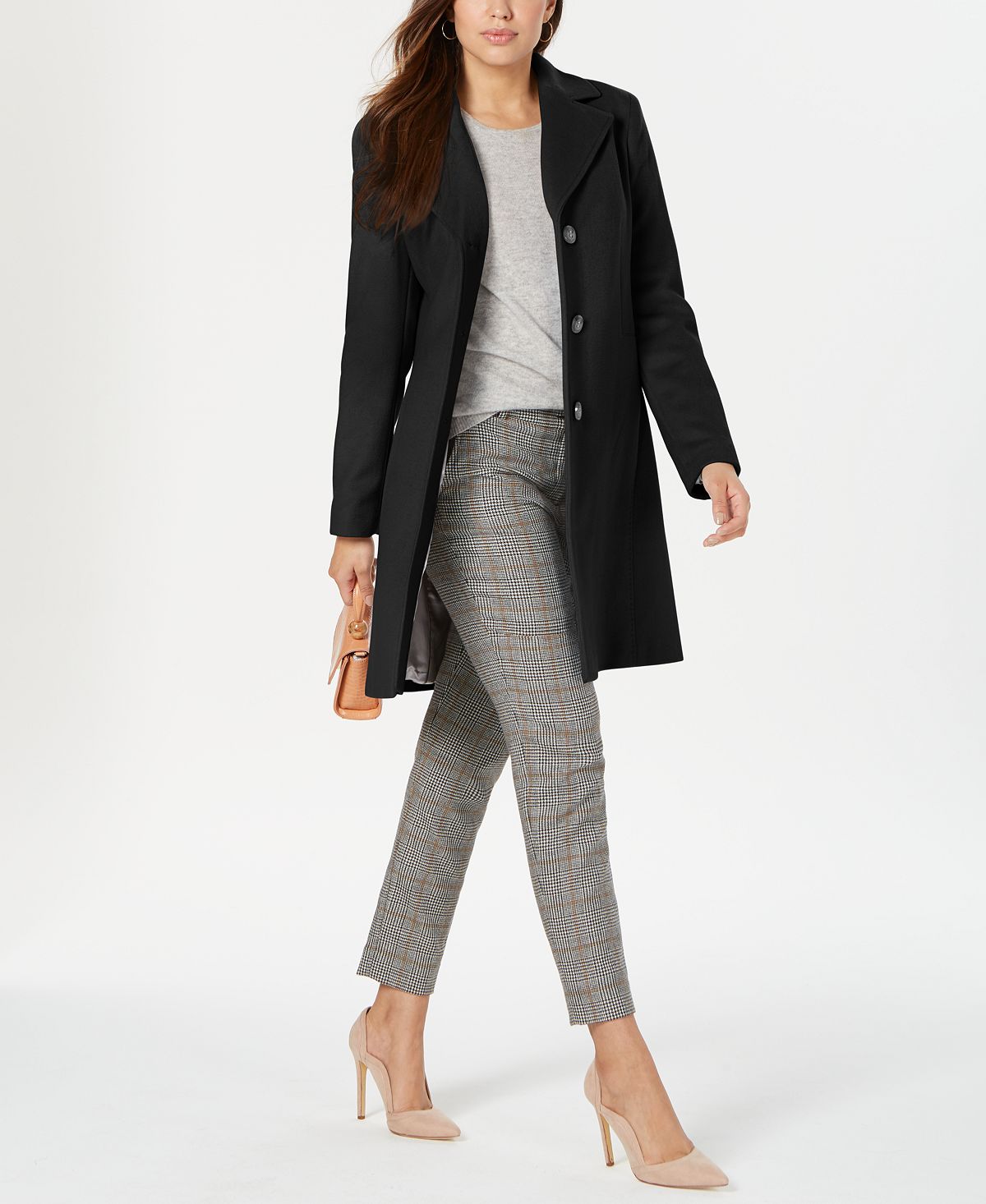 Женское однобортное пальто Calvin Klein, черный пальто calvin klein черный