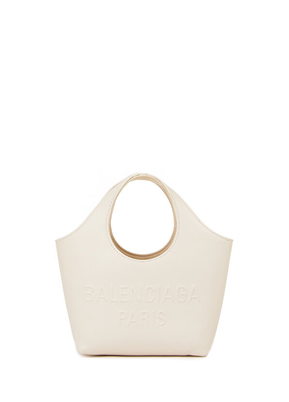 

Белая женская кожаная сумка mary kate xs tote Balenciaga