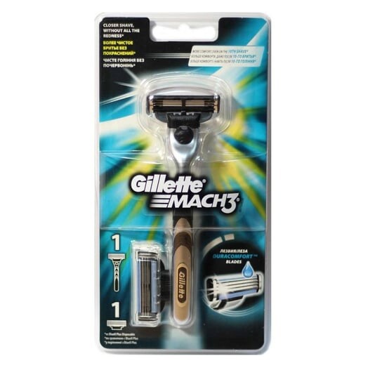 

Бритва + картридж 1 шт. Gillette, Mach 3