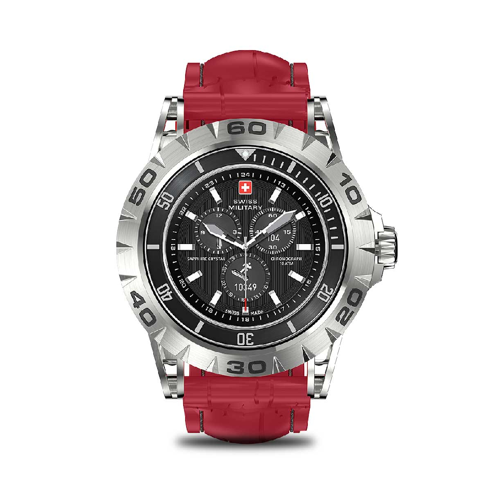 цена Умные часы Swiss Military Dom 2, (SM-WCH-DOM2-S-RED), 1.39, Bluetooth, серебристый/красный
