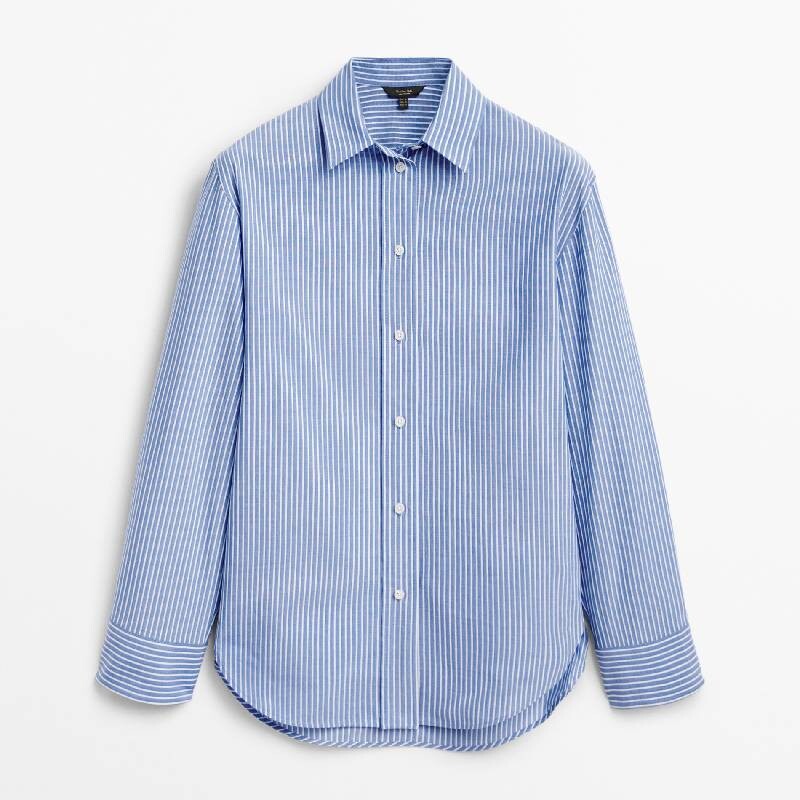 

Рубашка Massimo Dutti Striped Cotton, голубой
