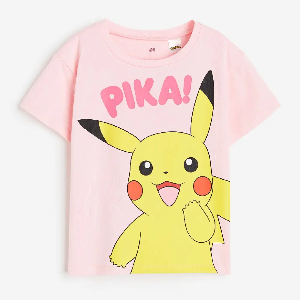 

Футболка H&M Kids Print Pokemon, светло-розовый