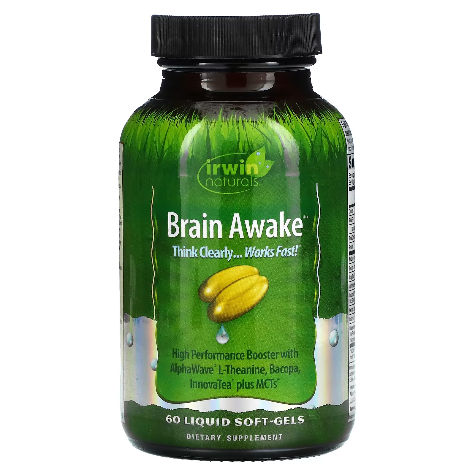 Пищевая Добавка Irwin Naturals Brain Awake, 60 капсул пищевая добавка irwin naturals inflamma less с экстрактом турмацина 60 жидких капсул