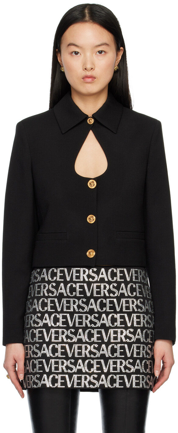 

Черная куртка с вырезом Medusa Versace, Черный