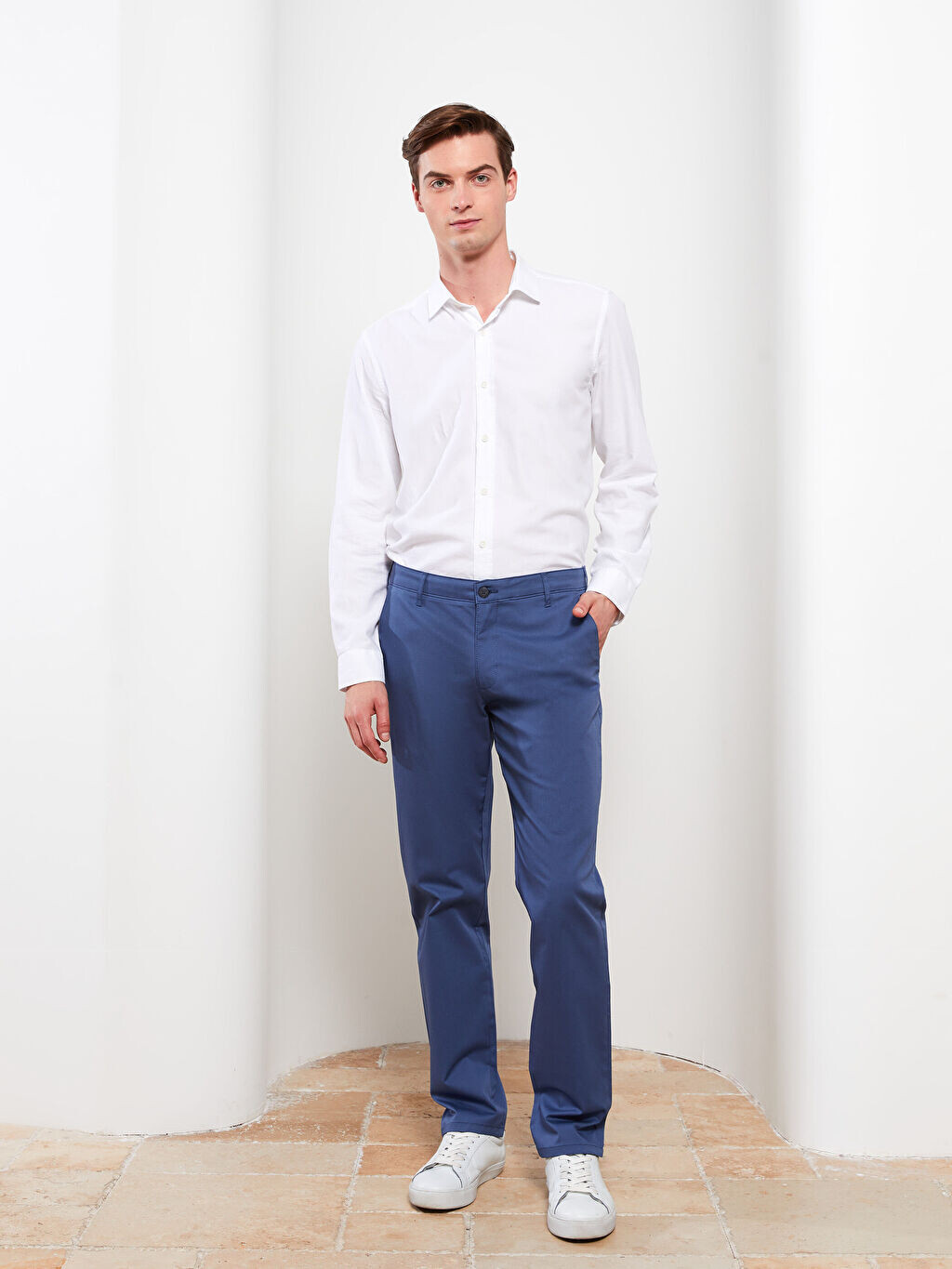 

Мужские брюки чинос Slim Fit из габардина LCWAIKIKI Classic, Синий