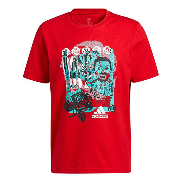 

Футболка Adidas Rose Avatar Mvp Basketball Casual Sports Cartoon Short Sleeve Red, Красный