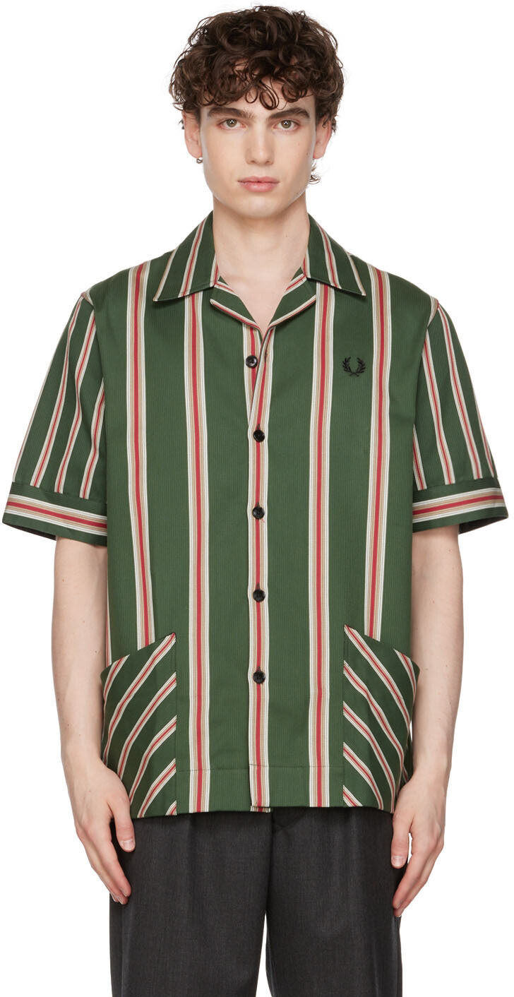 

Зеленая рубашка в вертикальную полоску Fred Perry Edition Nicholas Daley