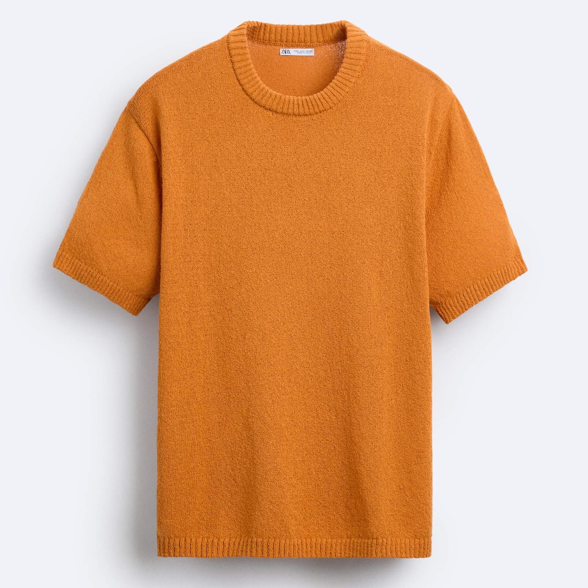 Футболка Zara Textured Knit, оранжевый футболка zara textured knit серый