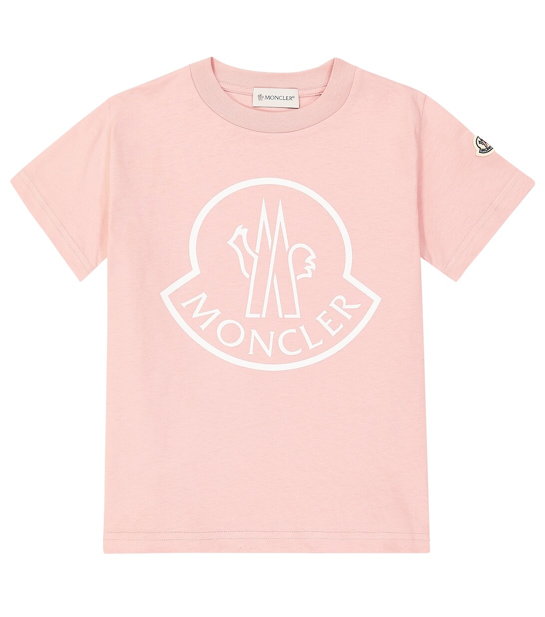 

Футболка из хлопкового джерси с логотипом Moncler Enfant, розовый