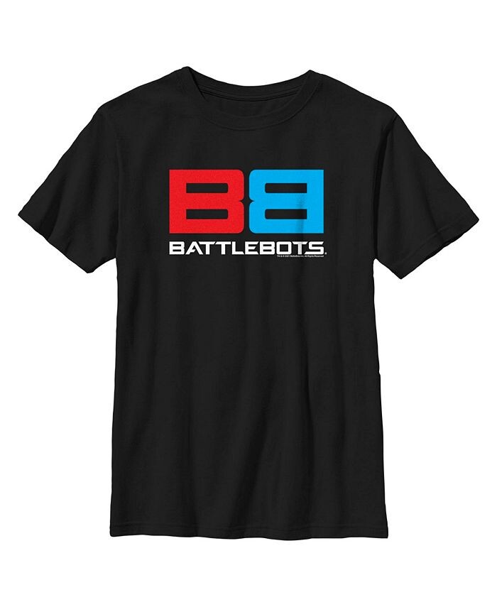 

Детская футболка с красно-синим логотипом для мальчика Battlebots, черный