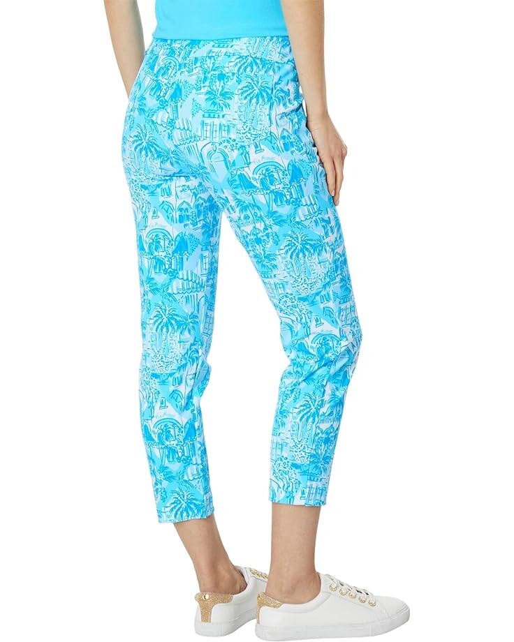 

Брюки Lilly Pulitzer Corso Crop Pants Upf 50+, цвет Amalfi Blue Sunny State Of Mind Golf