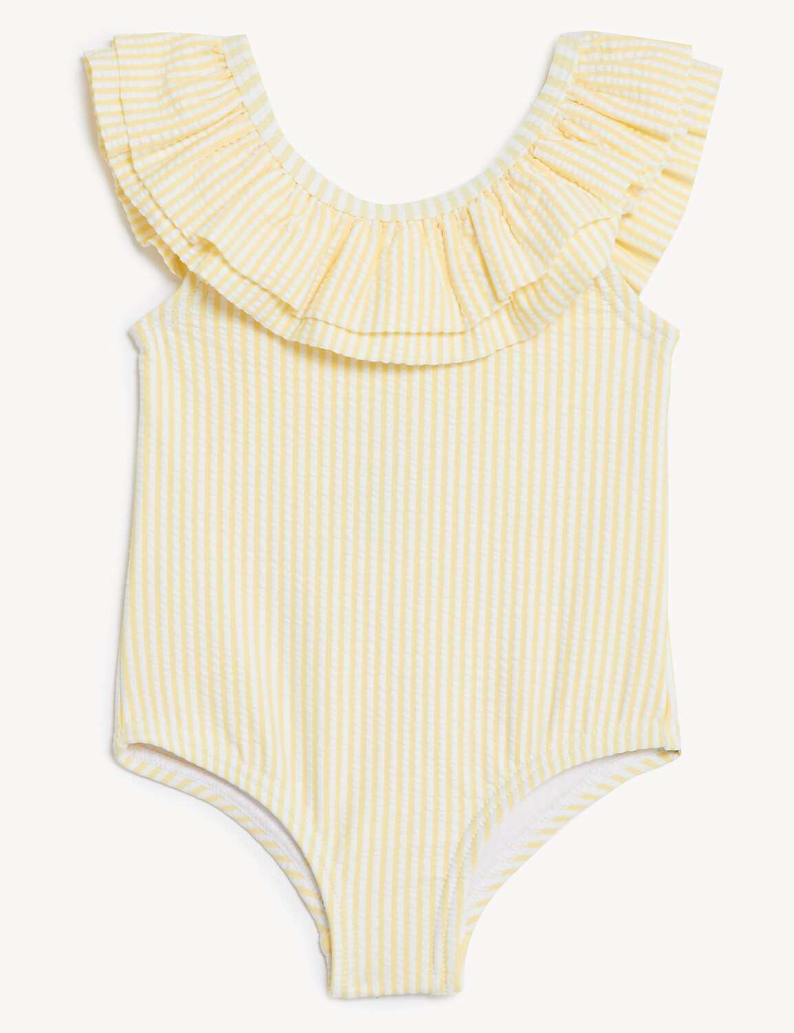 

Купальник в полоску с оборками (0–3 года) Marks & Spencer, желтый
