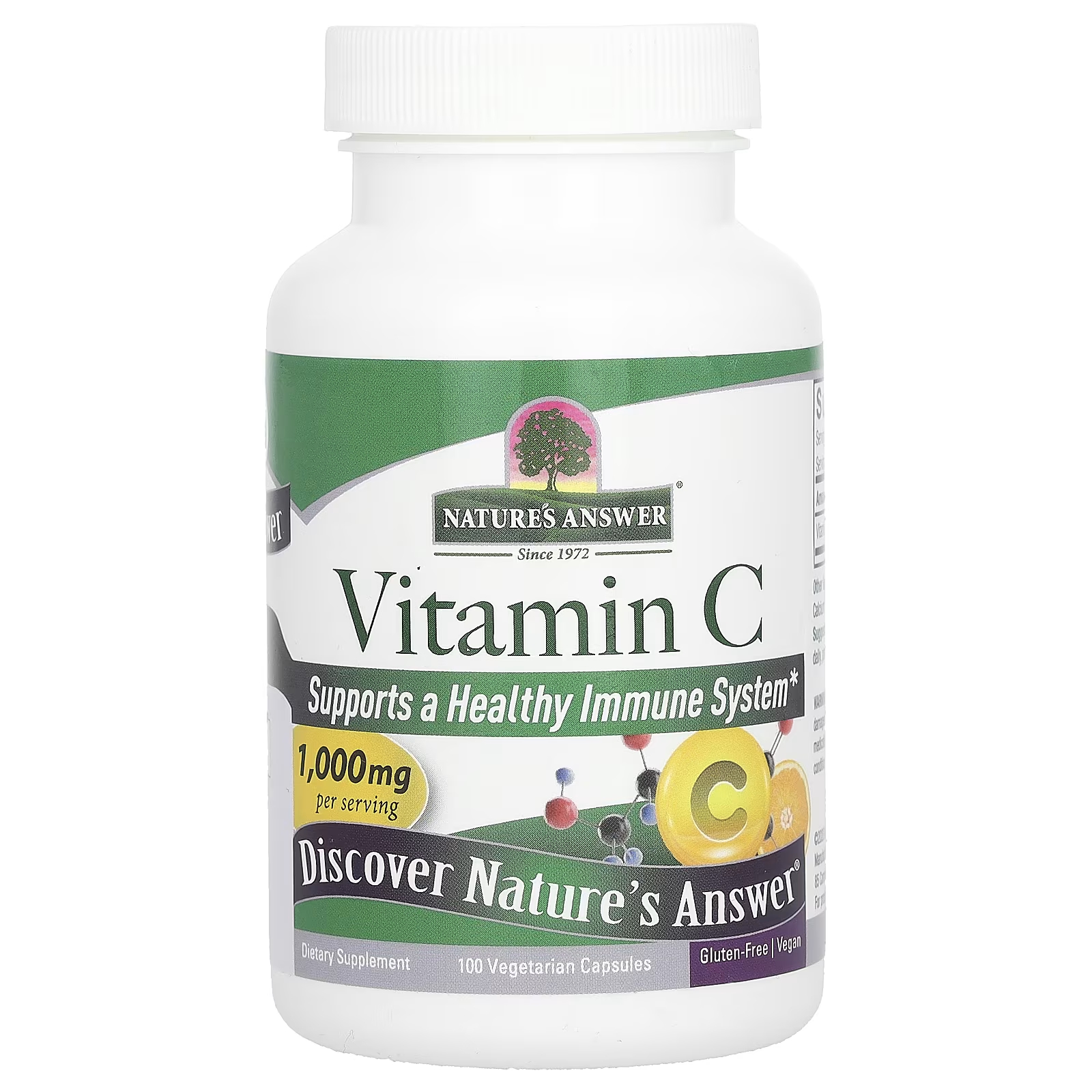 Nature's Answer Витамин С 1000 мг 100 вегетарианских капсул nature s way луковицы чеснока 580
