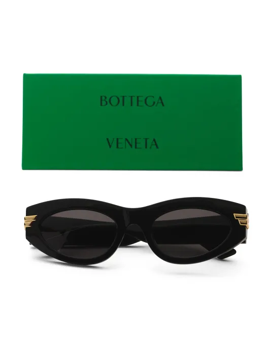 

Овальные солнцезащитные очки 53 мм Bottega Veneta, черный