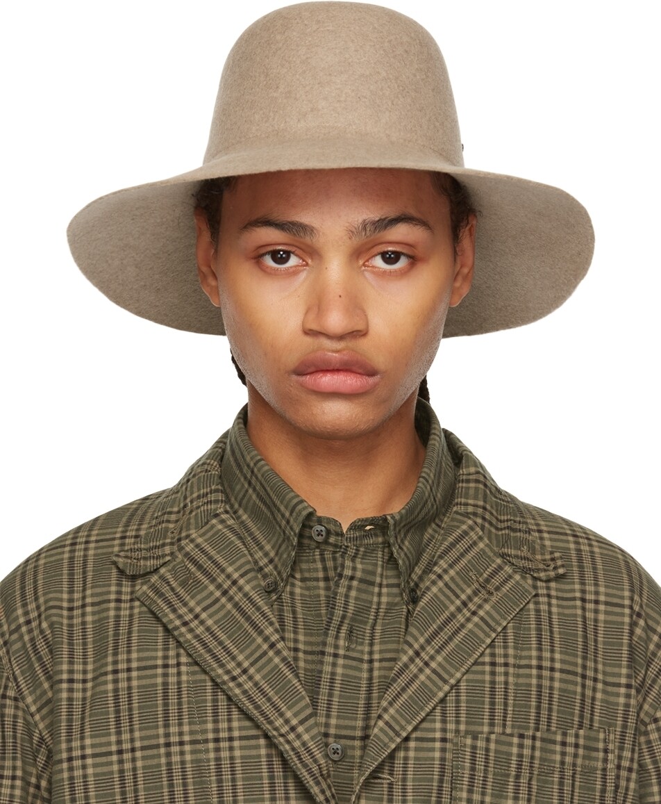 

Бежевая шерстяная пляжная шляпа Muehlbauer Edition Junya Watanabe