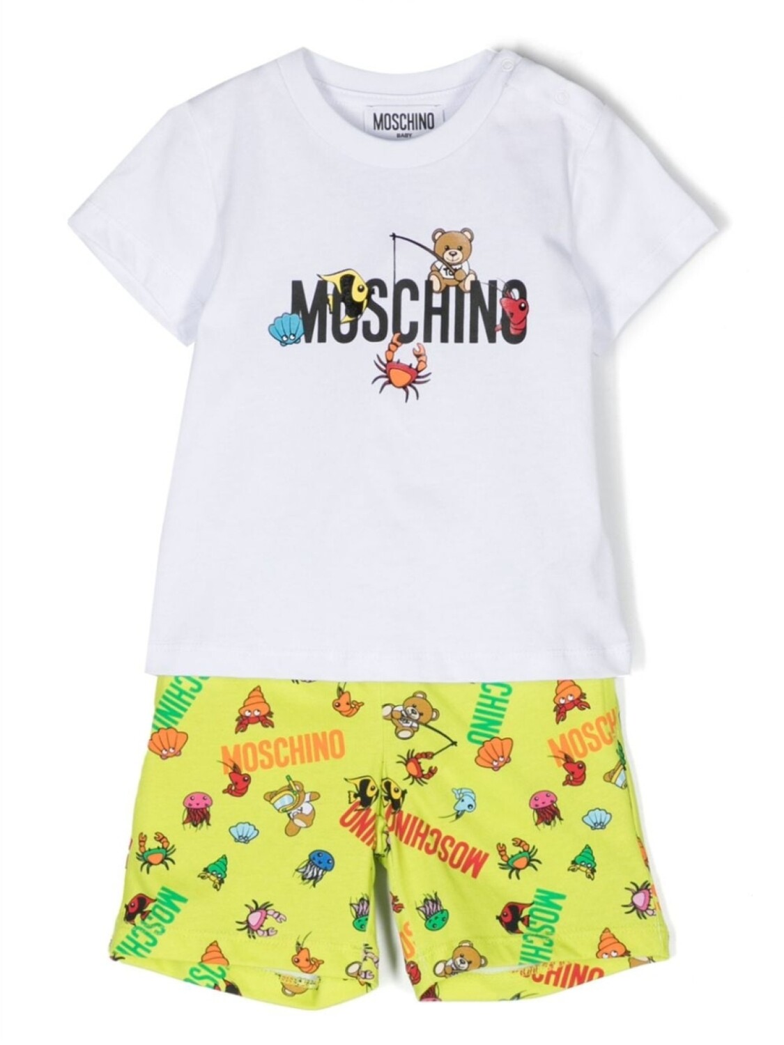 

Moschino Kids комплект Teddy Bear из топа и шортов, белый