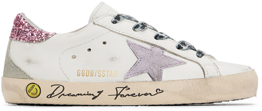 

Детские белые кроссовки Super Star Golden Goose