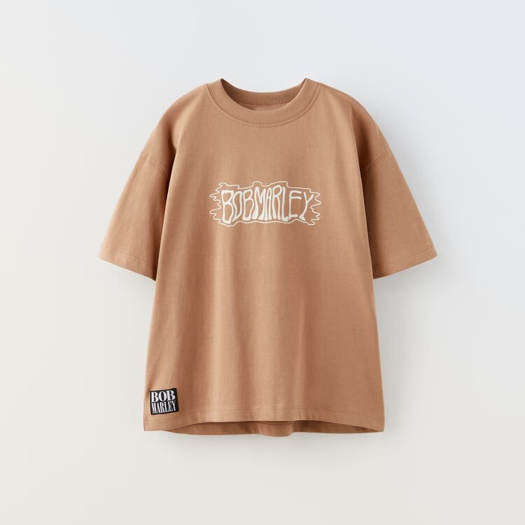 

Футболка Zara Bob Marley, рыжевато-коричневый